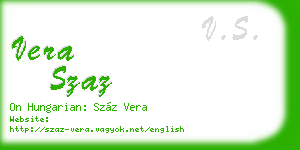 vera szaz business card