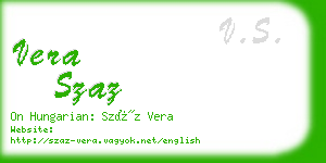 vera szaz business card
